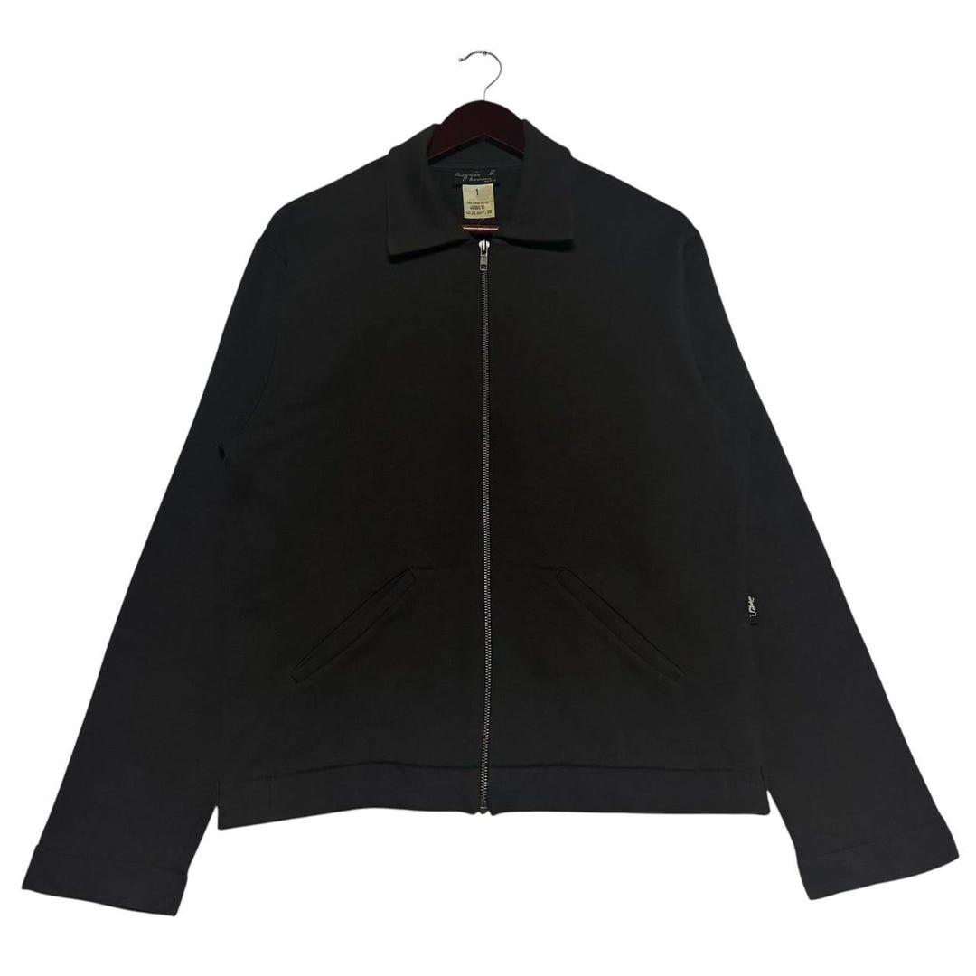 Vintage Agnes B Homme Black Zip up Harrington Jacket Men's