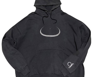 Vintage KingSize hoodie men pullover black cotton logo casual streetwear oversized plus size comfort adult XL winter wear