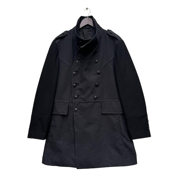 【関税&送料込】Bottega Veneta Double-Breasted Peacoat Vintage Bottega Veneta Black Double Breasted Wool Peacoat
