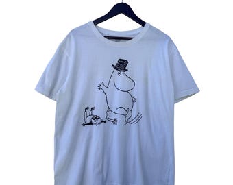 Vintage Style Moomin T-Shirt With Top Hat Character Graphic, Cartoon Anime Tee, Cute Scandinavian Shirt, Moomin Unisex Gift