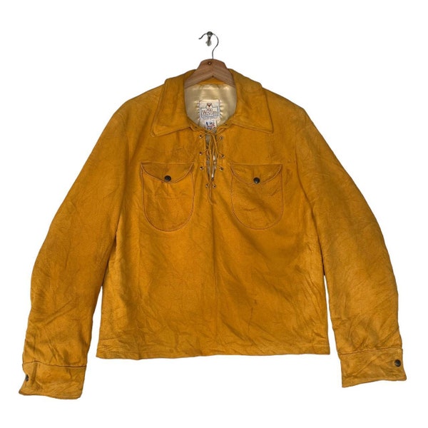 Vintage Hirschleder Echtleder Mid Western Jacke 90er Jahre Amerikanische Vintage Kleidung