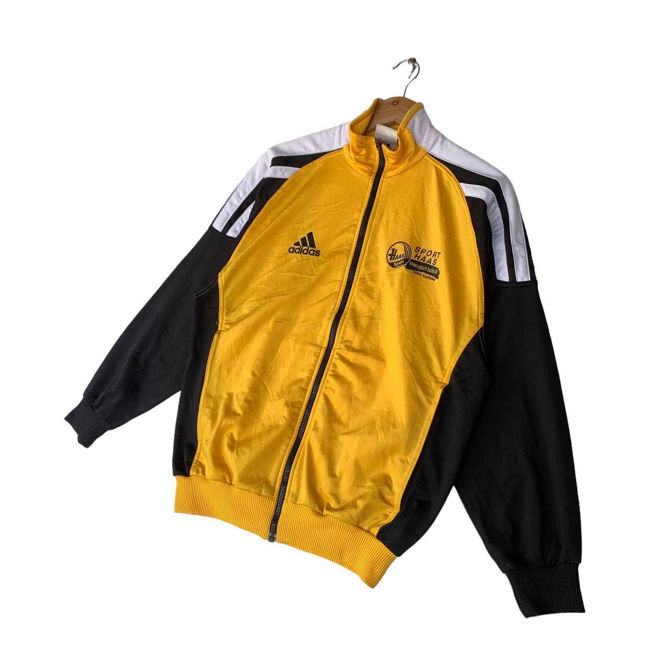 Adidas jacket black and yellow sales