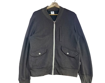 Giacca bomber vintage anni '90 R Newbold grigia in cotone e seta, stile britannico Paul Smith, da uomo, con cerniera, stile streetwear, taglia media