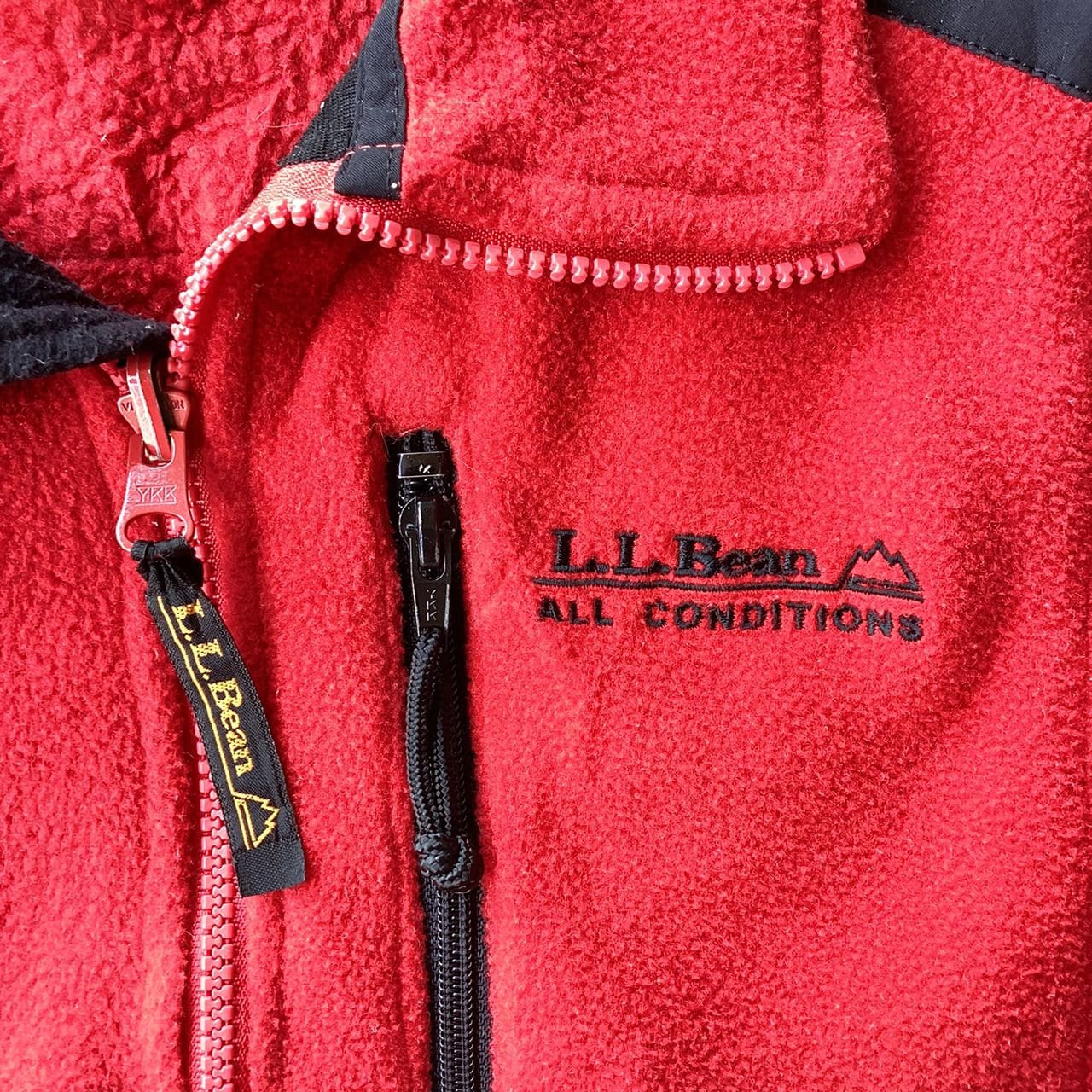 LLBean fleece vest, men's size L unclear black type Vintage Second Hand