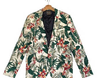 Vintage Black Flame Ropa vintage All Over Print Floral Mujer Blazer