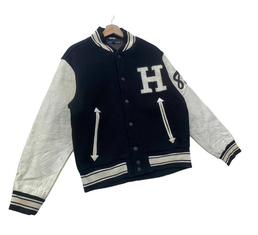 Tommy Hilfiger Mixed Media Leather Varsity Jacket India