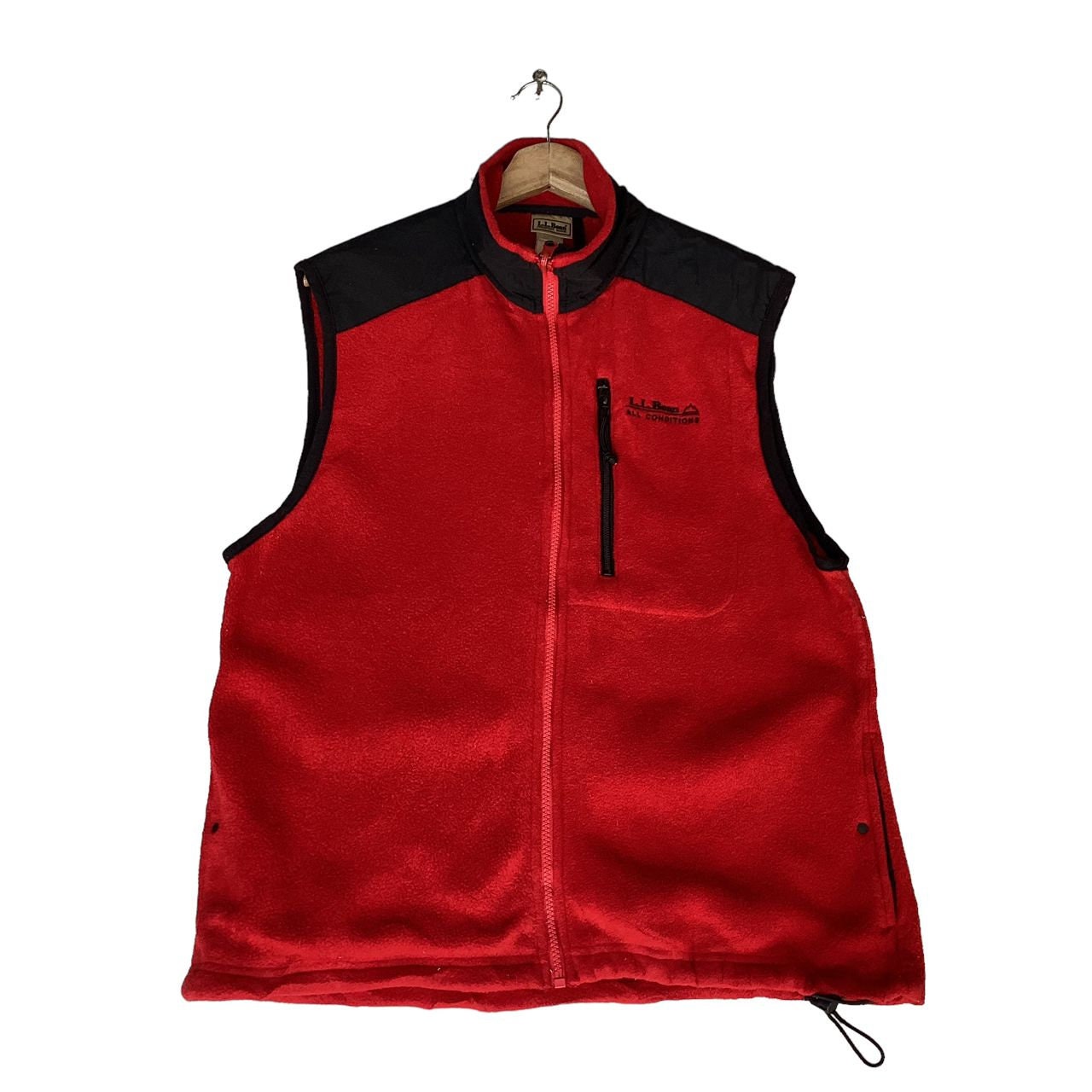 1990'S Vintage LL Bean Fleece Vest, Women's Size Medium unclear navy blue type Vintage Second Hand