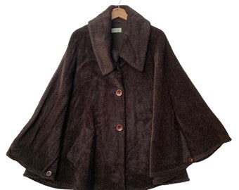 Vintage Jimmy Hourihan Cape Jacket,Dark Brown Color,Winter Wear Outfit