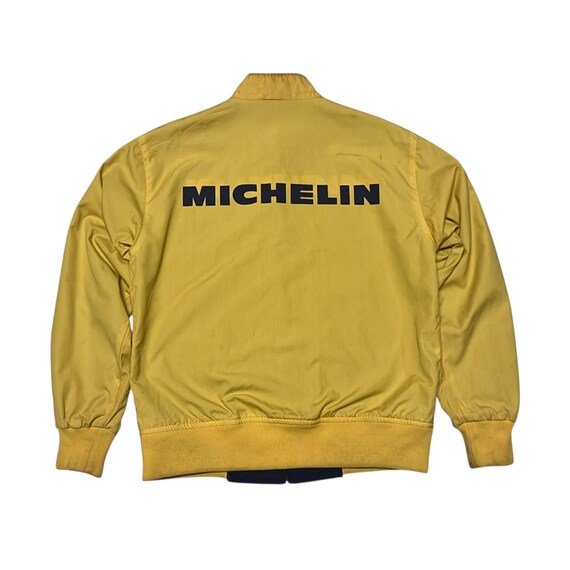 Vintage 90s Michelin Reversible Racing Jacket Blue Yellow Unisex 