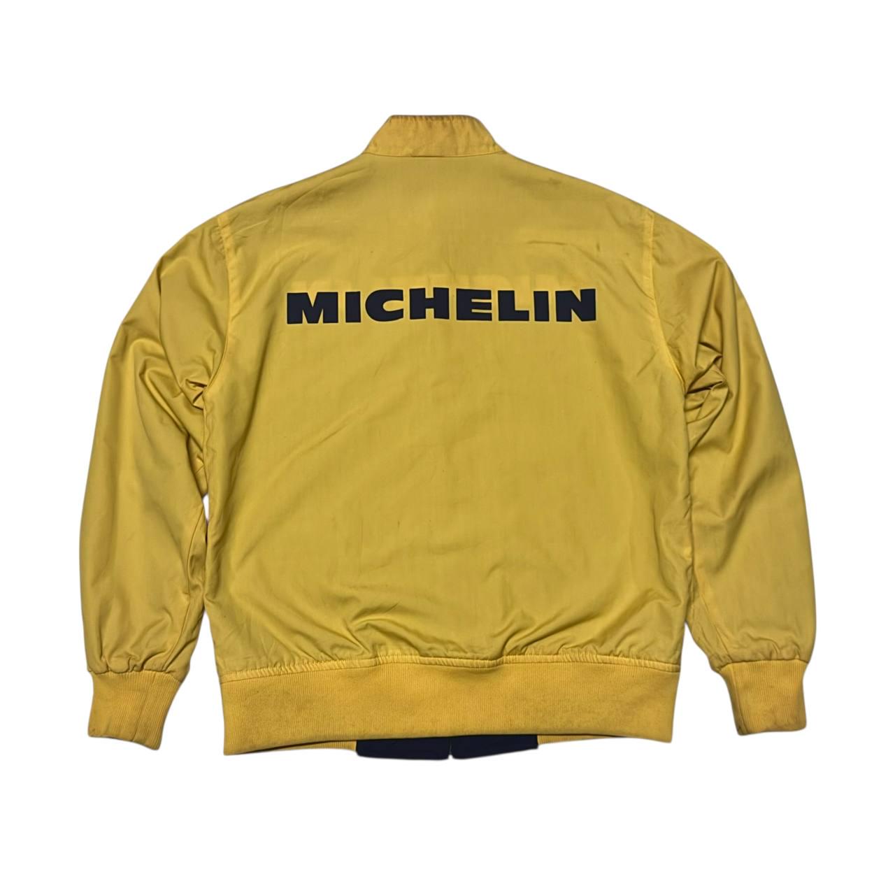 Vintage 90s Michelin Reversible Racing Jacket Blue Yellow Unisex 