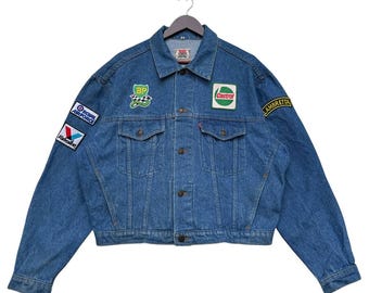 Jaqueta Trucker Jeans Vintage Levis Custom Patches
