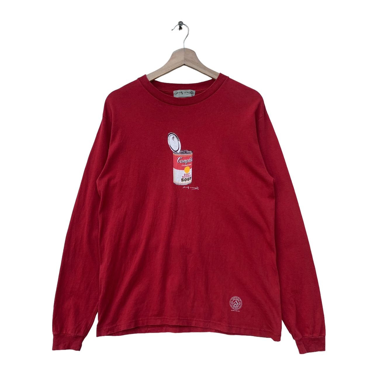 Vintage 90s Andy Warhol Campbells Soup Art Longsleeves Tee Shirt