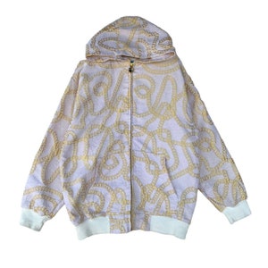 Vintage GB Design Lab Full Embroidered Graphic Gold Chains Hoodie Vintage Clothing Streetwear Hoodie