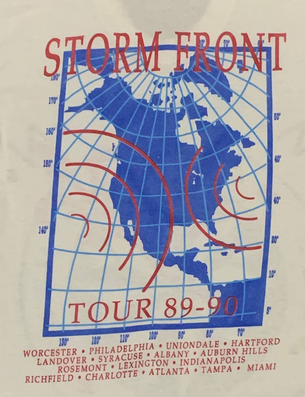 Vintage 80s 1989-1990 Billy Joel Storm Front American Tour Tee