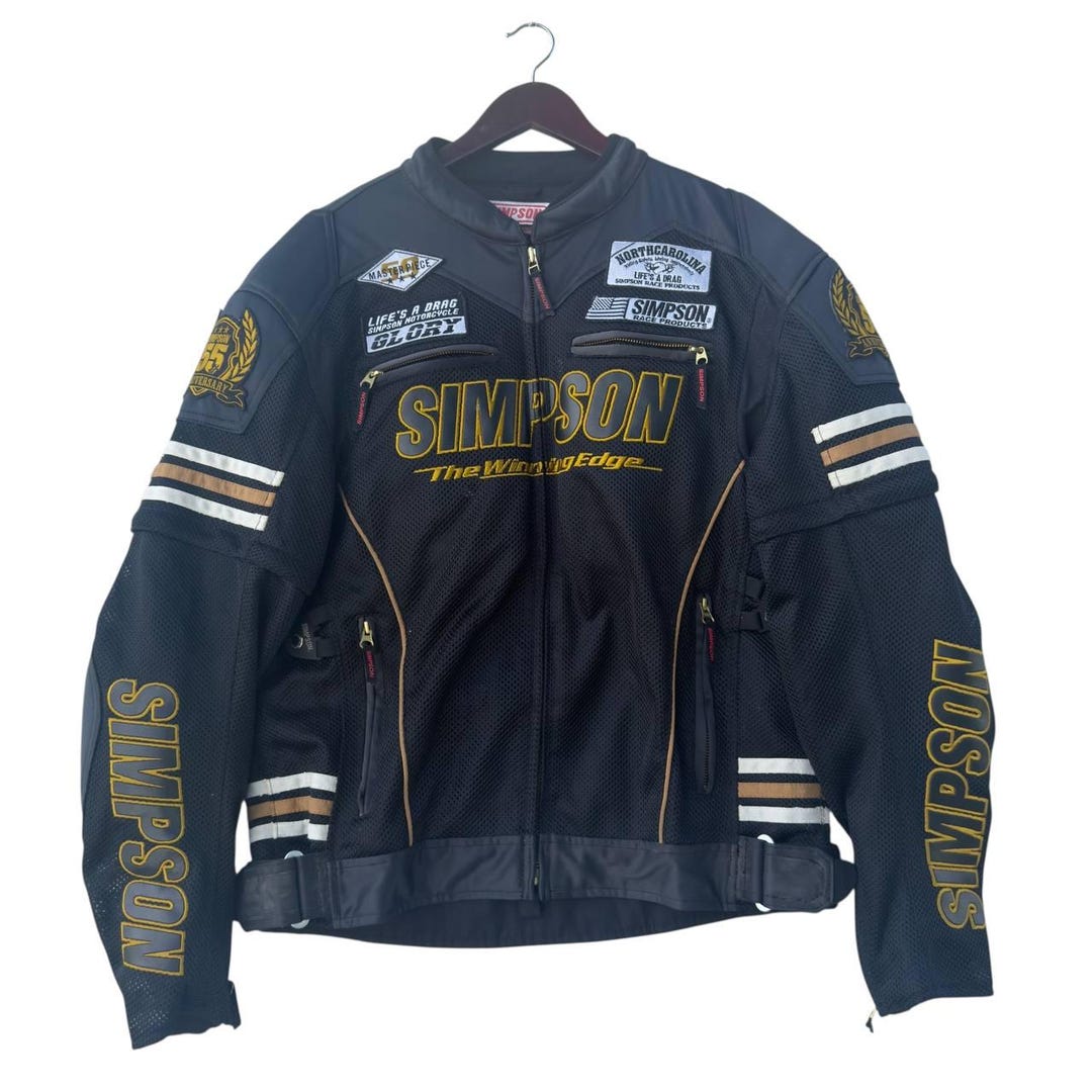 Vintage Simpson 55th Anniversary Motorcycle Racing Jacket Black