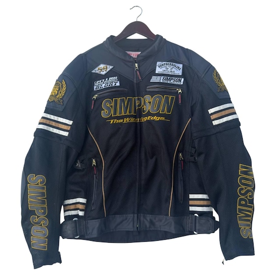 Vintage Simpson 55th Anniversary Motorcycle Racing Jacket Black