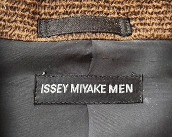 Vintage Issey Miyake Men Brown Textured Blazer Japanese Designer