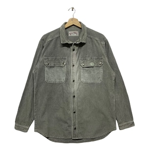 Vintage Billabong Surfing Corduroy Shirt Gray Color