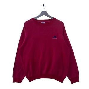 Vintage Adidas-sweater, middelgrote maat, rode kleur