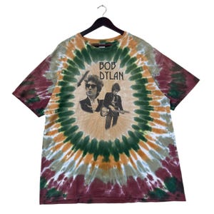 Vintage 90s Bob Dylan Don&#39;t Let Your Deal Go Down Tour Summer 93 Tie Dye T-shirt Concert Merch Music Legend Folk Rock Hippie Festival