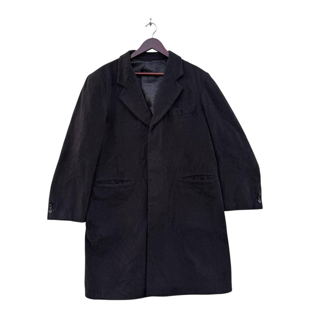Vintage Yohji Yamamoto Durban AAR Wool Blend Black Overcoat Men