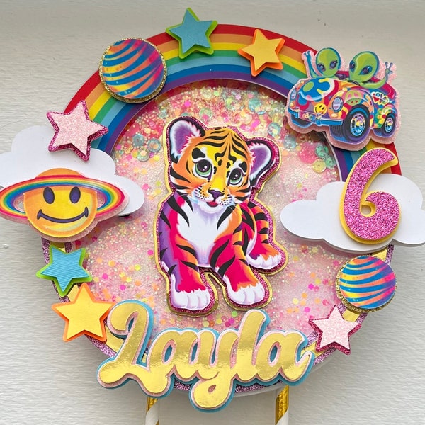 Custom 90s inspired Leopard Cake topper (Pick your characters)