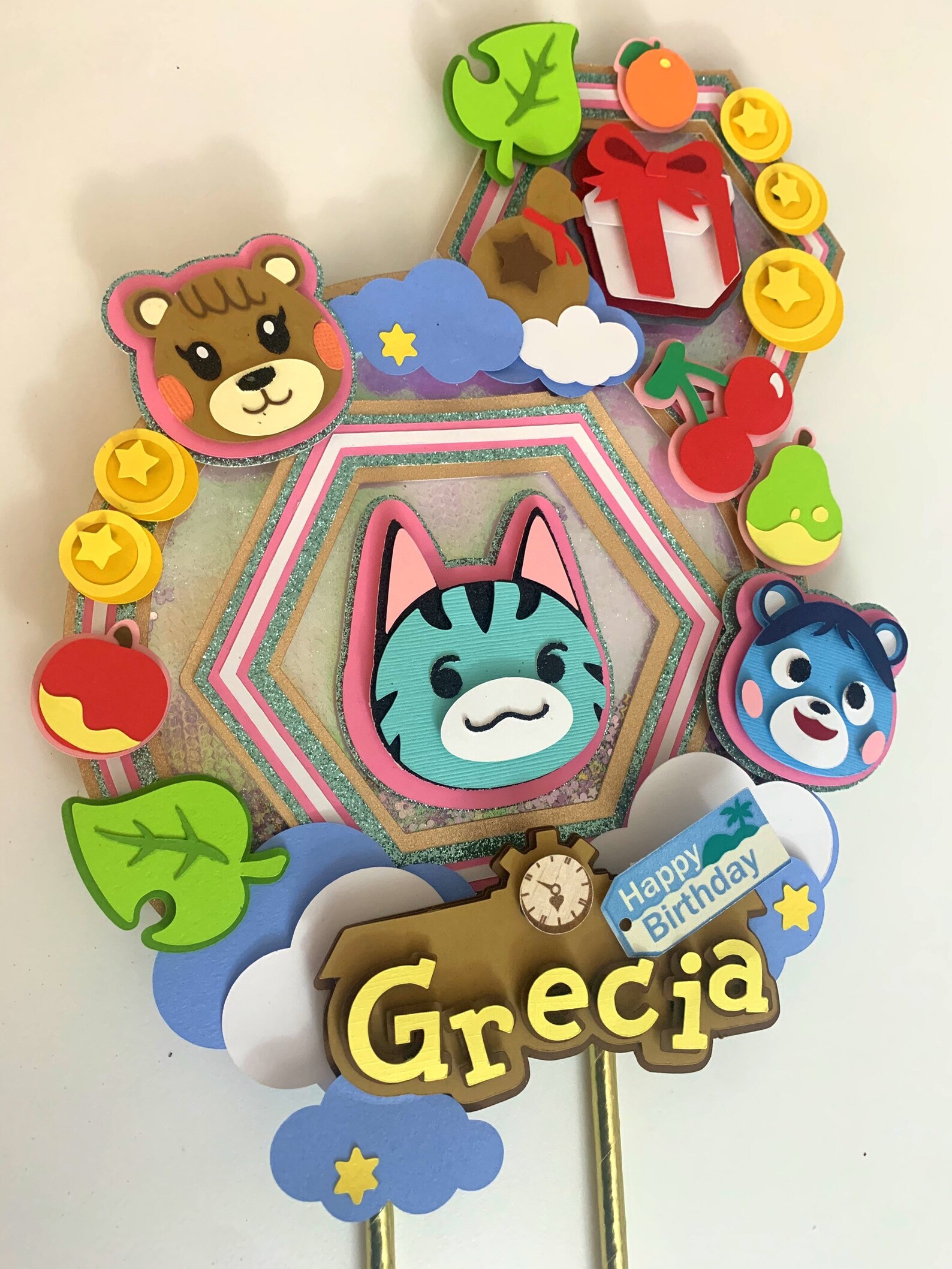 Custom Animal Crossing Cake Topper shaker - Etsy UK Custom Animal Crossing Cake Topper shaker - Etsy UK