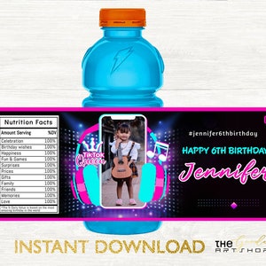 Musical Inspired Gatorade Bottle Label, Musical Party Gatorade Bottle Label, Dance Party Gatorade Bottle, Teen Birthday Gatorade Bottle