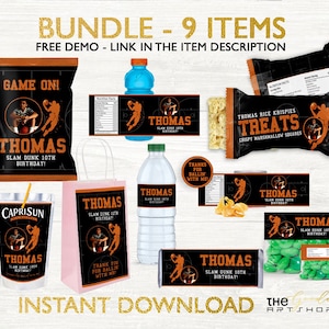 Basketball Birthday Bundle, Basketball Party Bundle, Basketball Bundle, Basketball All Star Bundle, Slam-dunk Birthday Bundle Party