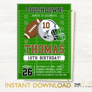 Soccer Invitation, Football Invitation, Football  Invite, Football  Birthday Invitation, Football  Party Invite, Football  Birthday themed