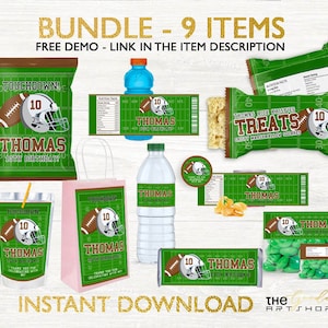 Football Birthday Bundle, Football Party Bundle, Football Bundle, Soccer Birthday Bundle, Football Party Bundle, Football Bundle Themed