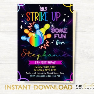 Bowling Invitation, Bowling Party Theme, Bowling Invite, Bowling Party, Bowling Birthday Theme