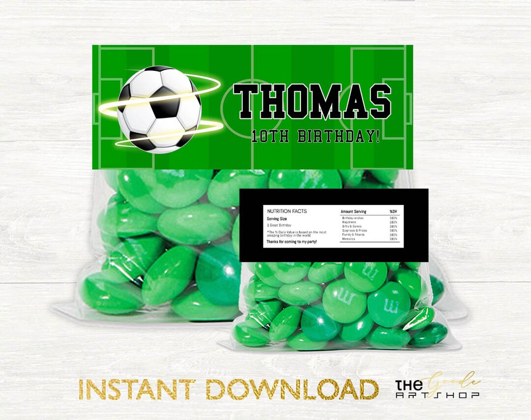 Soccer Treat Bag Topper, Soccer Treat Bag, Soccer Favors, Soccer Ziploc