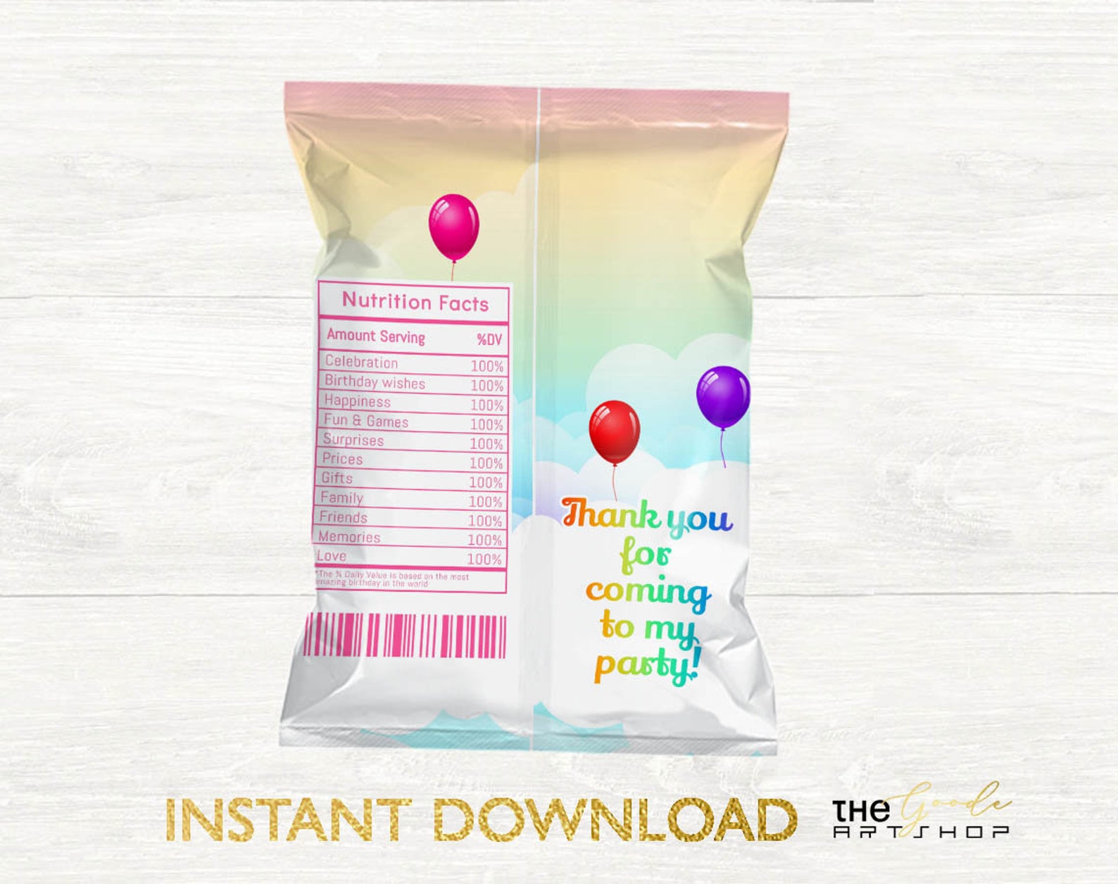 Rainbow Chip Bag Rainbow Chips Rainbow Chip Bag Wrapper - Etsy