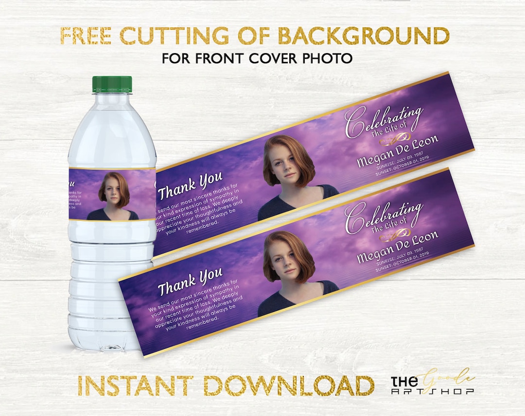 Funeral Water Bottle, Memorial Water Bottle, in Loving Memory Water