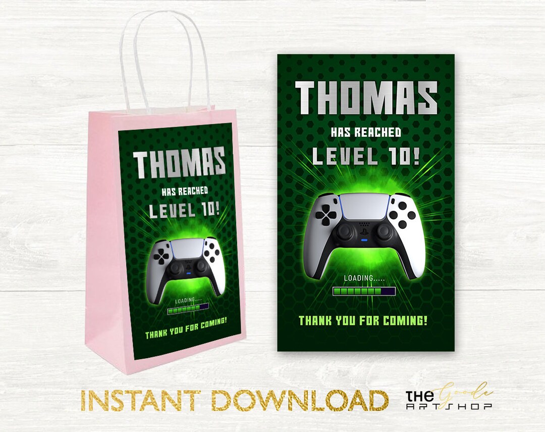 Video Game Gift Bag, Video Game Party Treat and Favor Bag, Gamer Party