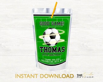 Soccer Juice Labels Etsy