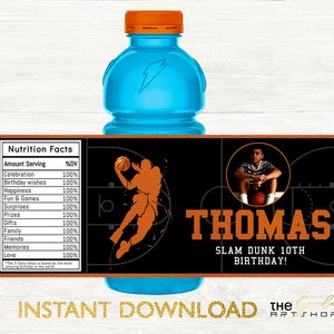 Basketball Gatorade Label, Slam-dunk Gatorade Label, Basketball ...