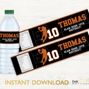 Basketball Water Bottle, Basketball Water Bottle Label, Basketball All ...