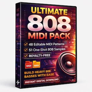 Paquete MIDI 808 potente para productores de trap y drill / Descarga instantánea