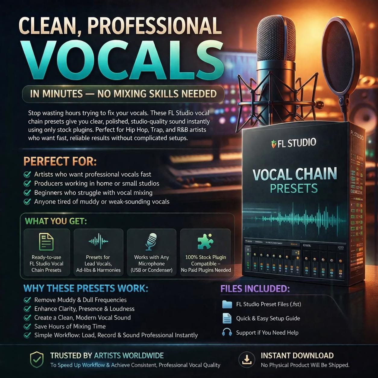 FL Studio Pro Vocal Chains | Hip Hop, Trap, R&B Stock Plugins (instant ...