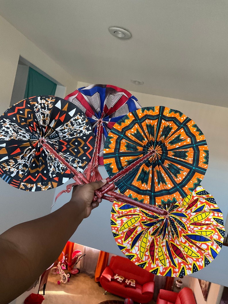 Ankara Hand Fan Folding Fan Made With African Fabric Hand Etsy