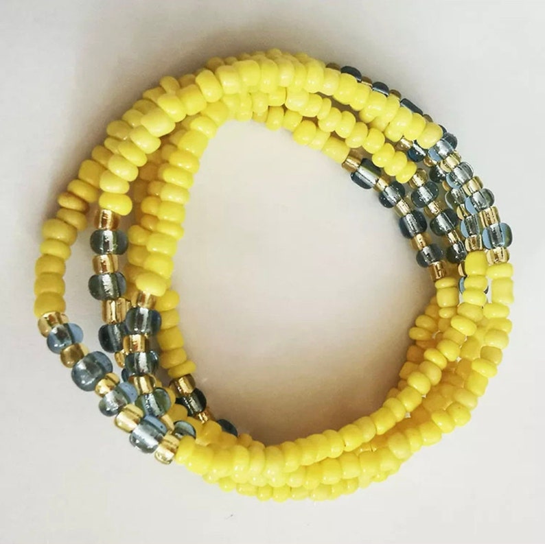 1 African Waist Beads Waist Beads Green and Gold Waist Etsy