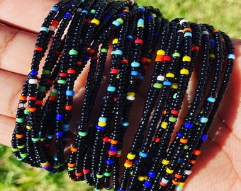 Waist Beads For Weight loss, African Waist Beads, Colorful Waist Beads, Beads, Ghana Glass Beads, Slimming Elastic waistbeads, body Jewelry