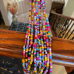 Multi colored Waist Beads, African Waist beads for weight loss, waist beads, Belly Chain Beads, Weight loss plus size beads, Healing beads