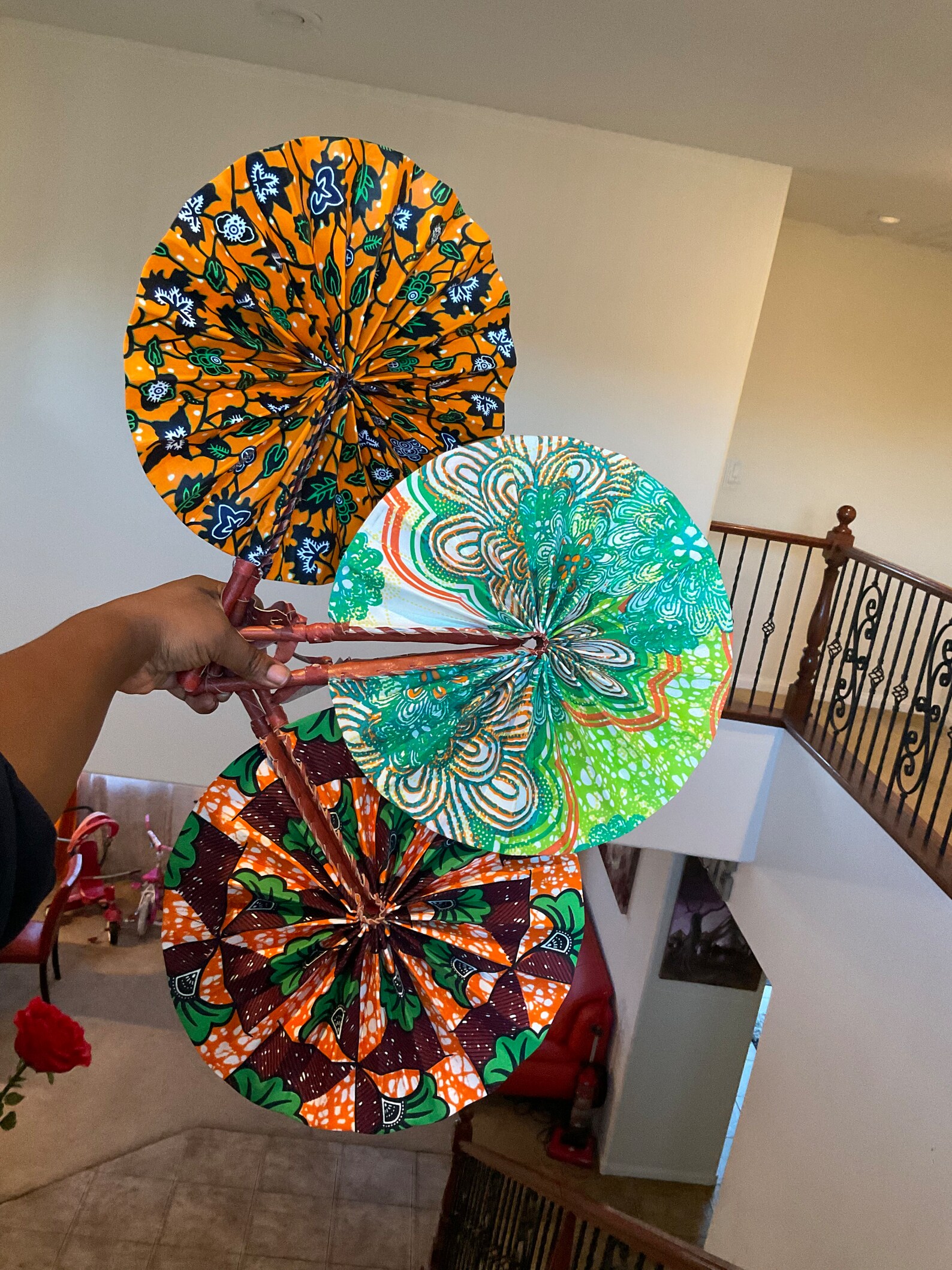 Ankara Hand Fan Folding Fan Made With African Fabric Hand Etsy
