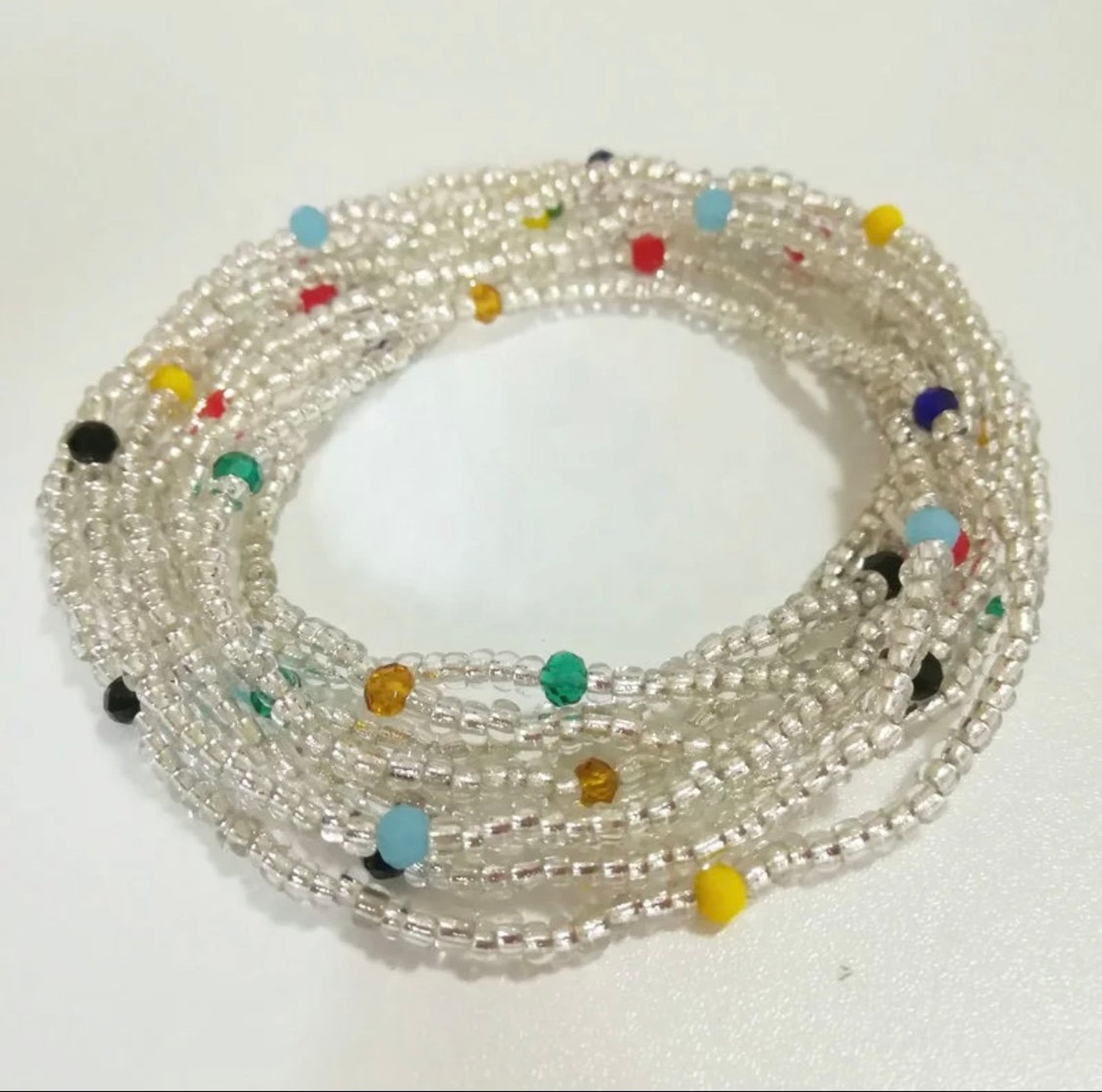 2 Clear Waist Beads Crystals Waist Beads African Waist Etsy