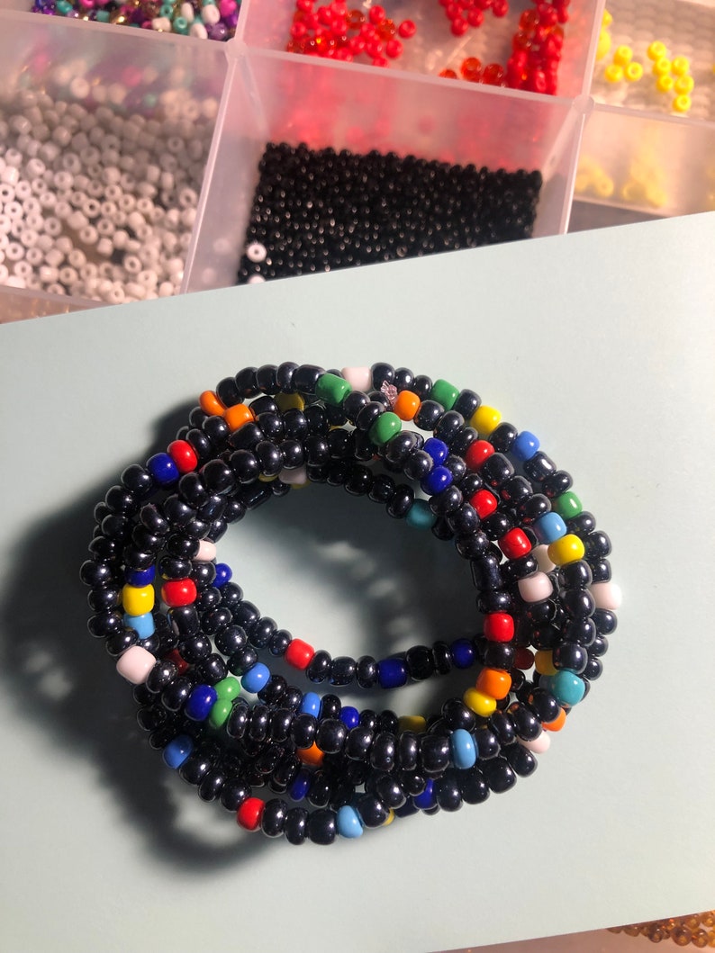 1 African Waist Beads Waist Beads Green and Gold Waist Etsy