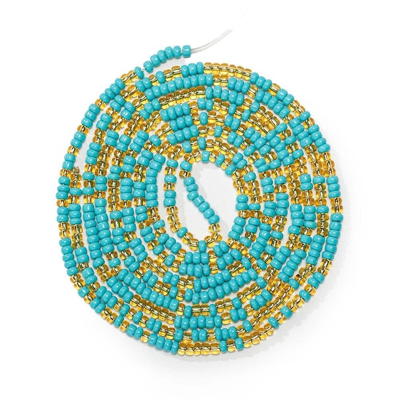 1 African Waist Beads Waist Beads Green and Gold Waist Etsy