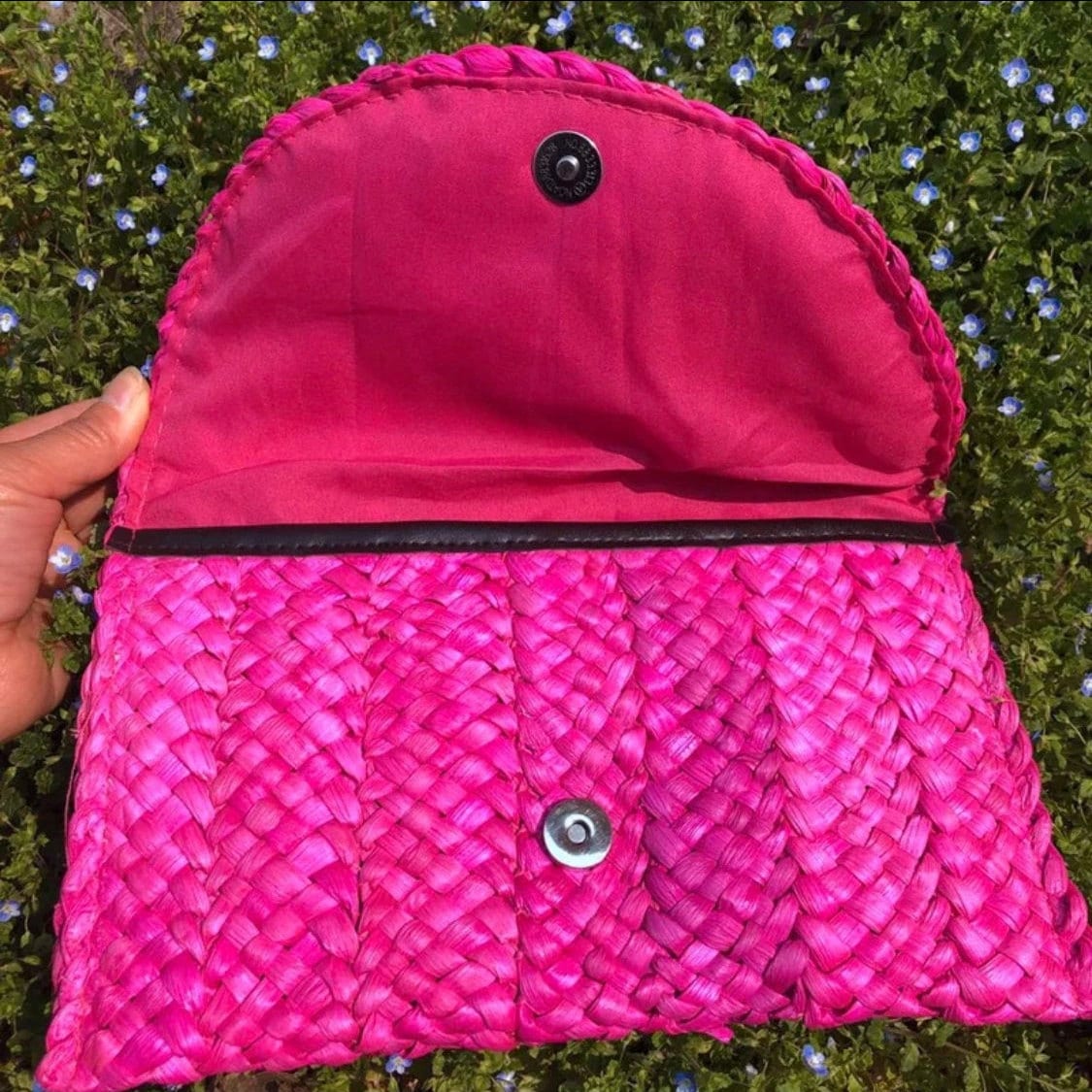 Colorful Straw Clutch Vintage Straw purse Handmade woven Etsy